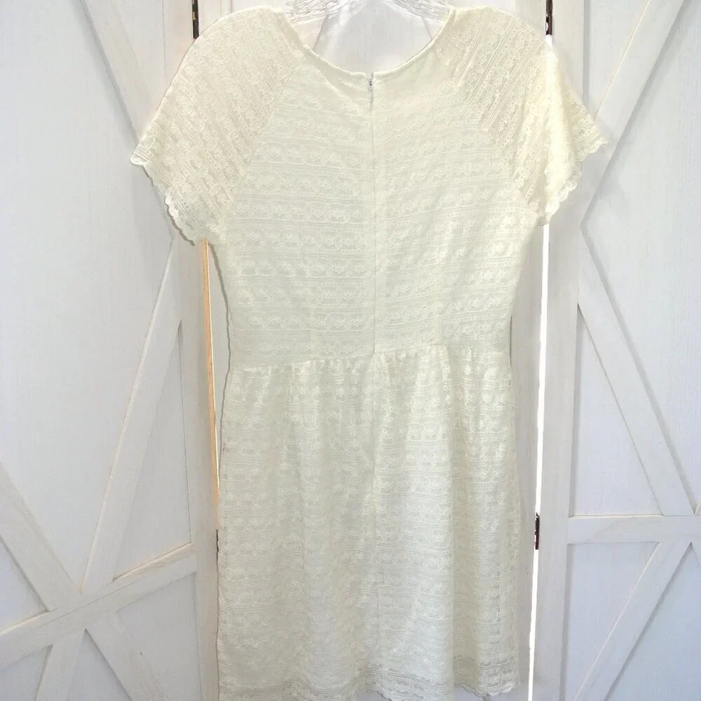 Free People White Lace Sheath Mini Dress